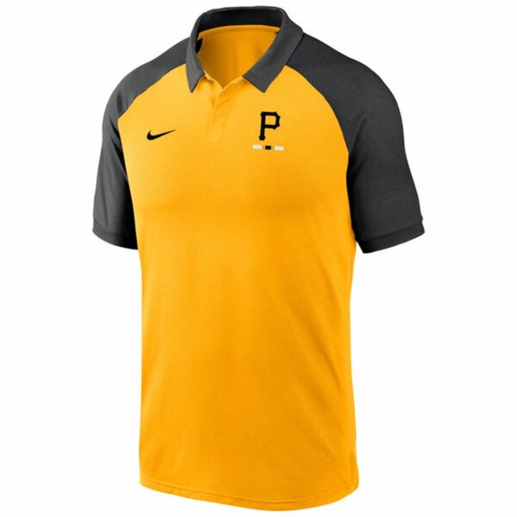 Nike Men's Pittsburgh Pirates MLB Yellow Legacy Raglan Polo N911-031N size S - Picture 1 of 8